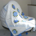 Mavi Çiçekli Battaniye 2 mavi cicek 2