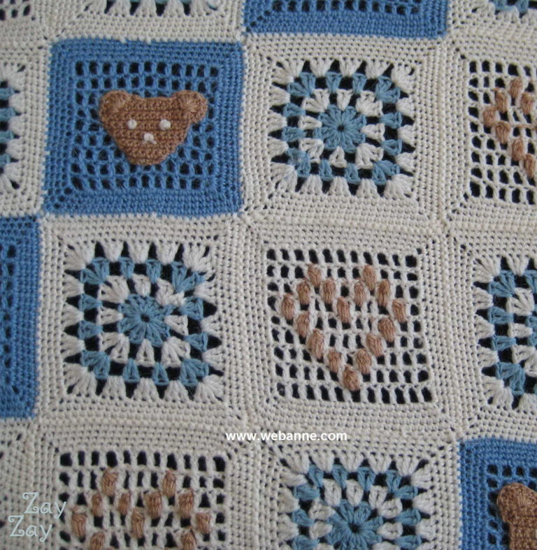 Ayıcık Motifli Bebek Battaniyesi