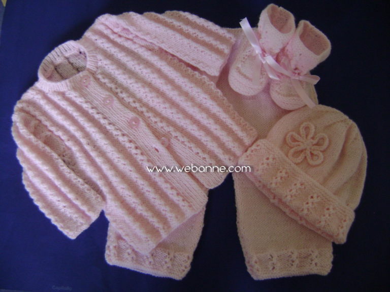 Pembe Örgü Bebek Takımı